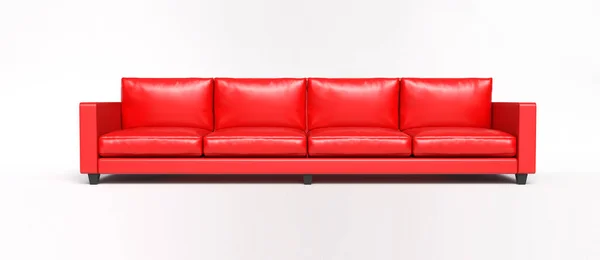 Sofá Vermelho Isolado Renderização Ilustração Alta Qualidade — Fotografia de Stock
