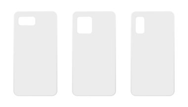 Akıllı telefon çantalarının maketi. Boş davalar. Vektör illüstrasyonu