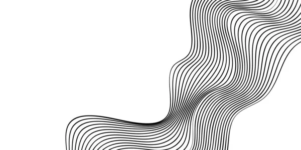 Абстрактные Гладкие Волны Фона Черный Белый Волнистые Полосы Фона — стоковый вектор