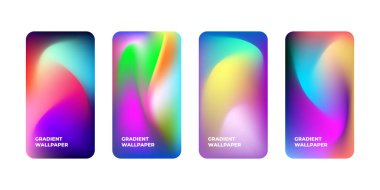Soyut gradyan duvar kağıtları seti. Vektör illüstrasyonu