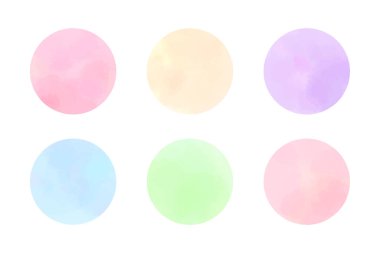 Çok renkli suluboya daireler. Vektör illüstrasyonu