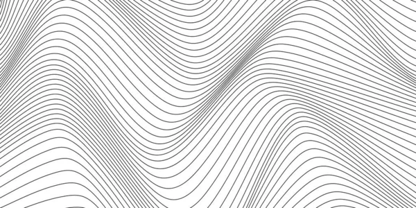 Черный Белый Волнистые Полосы Фона Векторная Иллюстрация — стоковый вектор