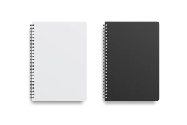 Vetor Espiral Notebook Mockup Isolado Branco —  Vetores de Stock