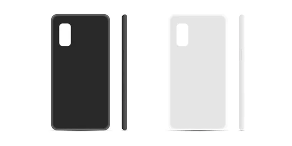 スマートフォンのケースがモックアップ 電話ケースベクトルイラスト — ストックベクタ