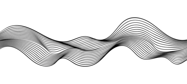 抽象的な黒と白のベクトル波背景 — ストックベクタ