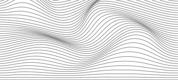 Fond Rayures Ondulées Noir Blanc Illustration Vectorielle — Image vectorielle
