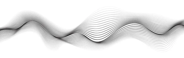 Dynamisch Fließende Wellenlinien Werden Entworfen Technologie Und Schallwellenmuster Vektorillustration — Stockvektor