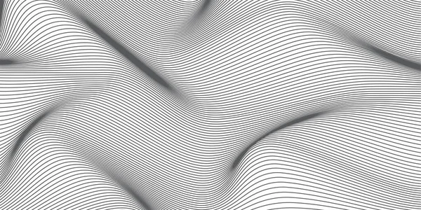 Fond Rayures Ondulées Noir Blanc Illustration Vectorielle — Image vectorielle