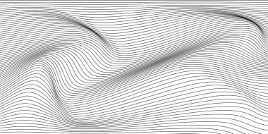 siyah ve beyaz dalgalı çizgili arka plan. Vektör illüstrasyonu