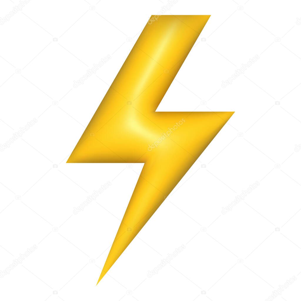 3d lighting bolt isolated. vector illustration