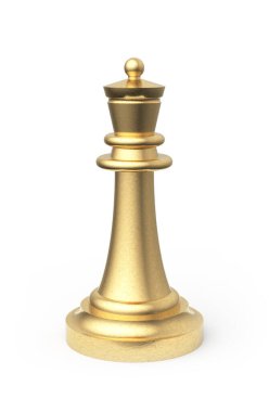 Beyaz satranç kraliçesi. Satranç taşı 3d illüstrasyon