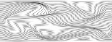 siyah ve beyaz dalgalı çizgili arka plan. Vektör illüstrasyonu