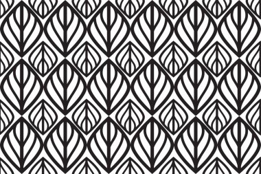 Yapraklı kusursuz desen. Modern tarz çiçekli arka plan. Vektör illüstrasyonu