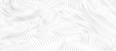 siyah ve beyaz dalgalı çizgili arka plan. Vektör illüstrasyonu