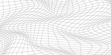 Dalganın tek renkli dokusu bozulmuş. dinamik dalgalı yüzey. Satırların vektör ağı şablonu