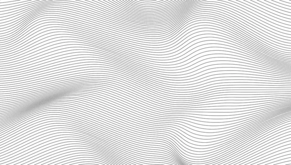 Abstract Black White Vector Wave Background — Stock Vector
