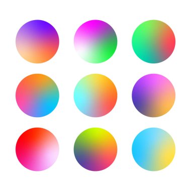 Gradyan daire şablonları. Vektör illüstrasyonu