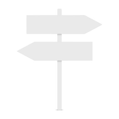 Beyaz yön tabelası maket yapıyor. Vektör illüstrasyonu