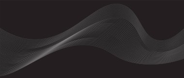 siyah ve beyaz dalgalı çizgili arka plan. Vektör illüstrasyonu