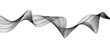 siyah ve beyaz dalgalı çizgili arka plan. Vektör illüstrasyonu