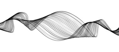 siyah ve beyaz dalgalı çizgili arka plan. Vektör illüstrasyonu