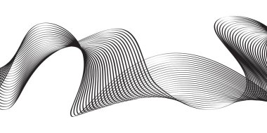 siyah ve beyaz dalgalı çizgili arka plan. Vektör illüstrasyonu