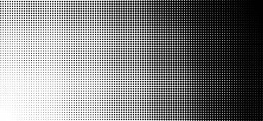 Yarım ton eğimli arkaplan. Grunge yarım ton arkaplan. Monokrom eğimli arka plan. Vektör illüstrasyonu