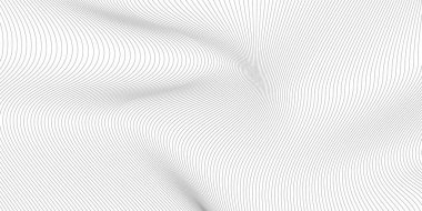 Beyaz arkaplandaki siyah çizgilerin dalgalı modelinin vektör çizimi. 