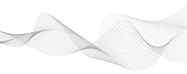 siyah ve beyaz dalgalı çizgili arka plan. Vektör illüstrasyonu