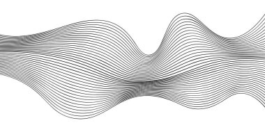 siyah ve beyaz dalgalı çizgili arka plan. Vektör illüstrasyonu