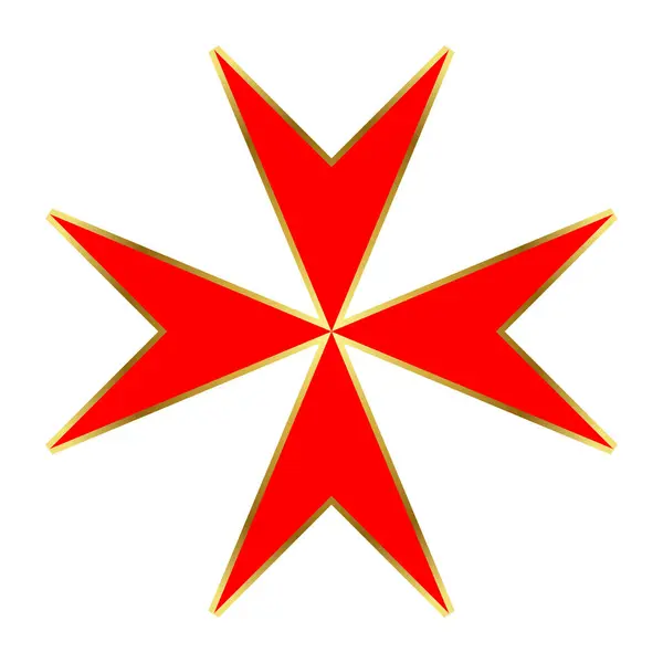 Altın çizgili kırmızı Malta haçı. Askeri Düzen amblemi