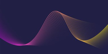 Karanlık bir arka planda renkli hareket ses dalgası. Vektör illüstrasyonu