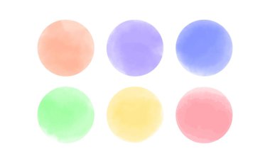 suluboya tasarım elementleri Çok renkli suluboya noktalar. Vektör illüstrasyonu