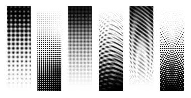 Soyut yarı tonlu tasarım öğeleri kümesi. Vektör çizim