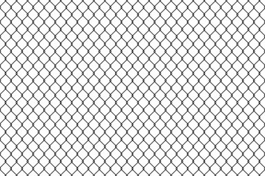 Beyaz arka planda kusursuz zincirli tel örgü. Vektör illüstrasyonu