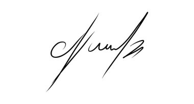 Sahte bir el yazısı. İmza kağıtları ve belgeler için el yazısıyla imzalanmış. Vektör illüstrasyonu