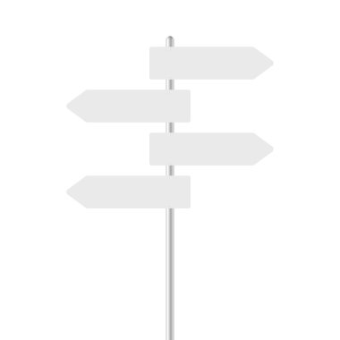 Yol tabelası direği. Gerçekçi yol tabelası. Vektör illüstrasyonu