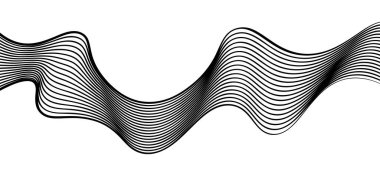 Soyut siyah beyaz dalga arkaplanı. Vektör illüstrasyonu
