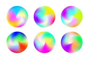 Gradyan çember arkaplanı. Soyut renkler birbirine karışır. Vektör illüstrasyonu