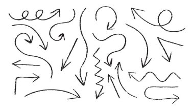 El yapımı fırça okları. Vektör illüstrasyonu