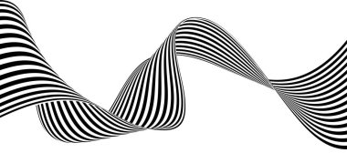 siyah ve beyaz dalgalı çizgili tasarım. Vektör illüstrasyonu