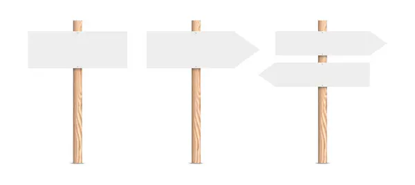 Tahta levha seti. Yönlendirmek için boş tabela. Vektör illüstrasyonu