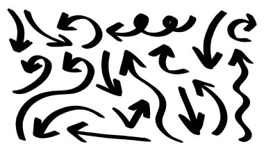 El yapımı fırça okları. Vektör illüstrasyonu