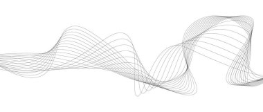 Soyut siyah beyaz dalga arkaplanı. Vektör illüstrasyonu