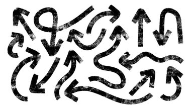 El yapımı fırça okları. Vektör illüstrasyonu