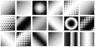 Siyah-beyaz yarım tonlu pankart koleksiyonu. Vektör illüstrasyonu