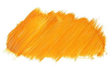 Sarı akrilik fırça darbeleri beyaza izole edilmiş. Yüksek kalite fotoğraf