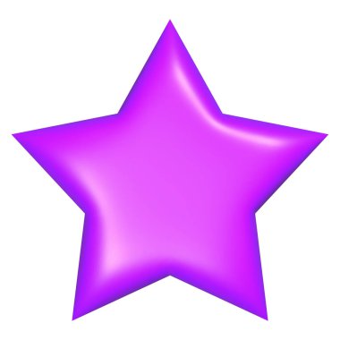 Parlak, pürüzsüz bir yüzeyi olan mor bir yıldız. Vektör illüstrasyonu
