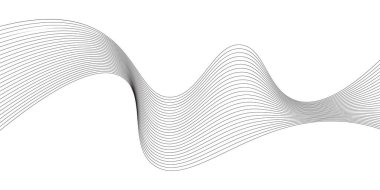 Beyaz arkaplanı olan bir dalganın siyah beyaz görüntüsü. Vektör illüstrasyonu