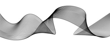 dalgalı siyah çizgiler izole edildi. Vektör illüstrasyonu